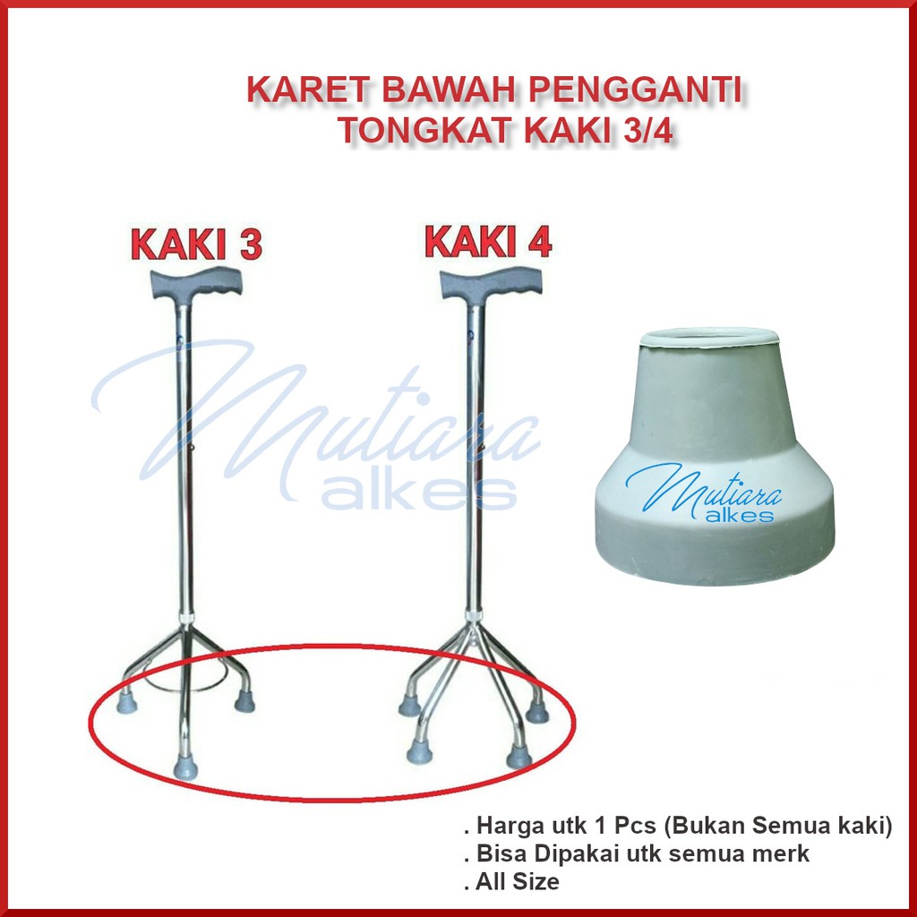 Karet bawah Tongkat Kaki 3 - Kaki 4