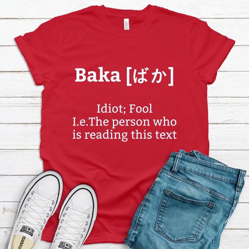 Tshirt japan BAKA MEANS IDIOT