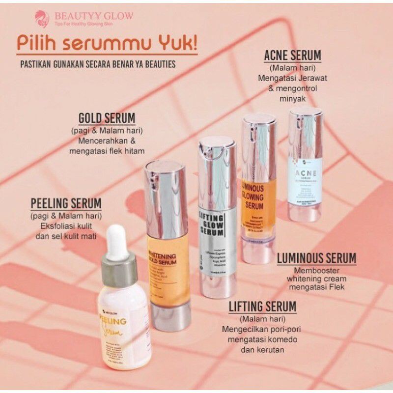 Serum Ms Glow - Serum Ms Glow Luminous  / Serum Ms Glow Lifting  / Serum Acne  / Serum Peeling  / Serum Whitening Gold - Serum serum wajah serum glow serum glowing perawatan wajah