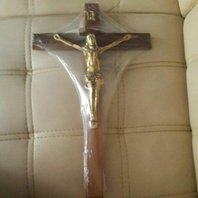 Salib Dinding / Gantung Kayu Courpus Yesus 40 Cm - Souvenir/ Hadiah/ Arca