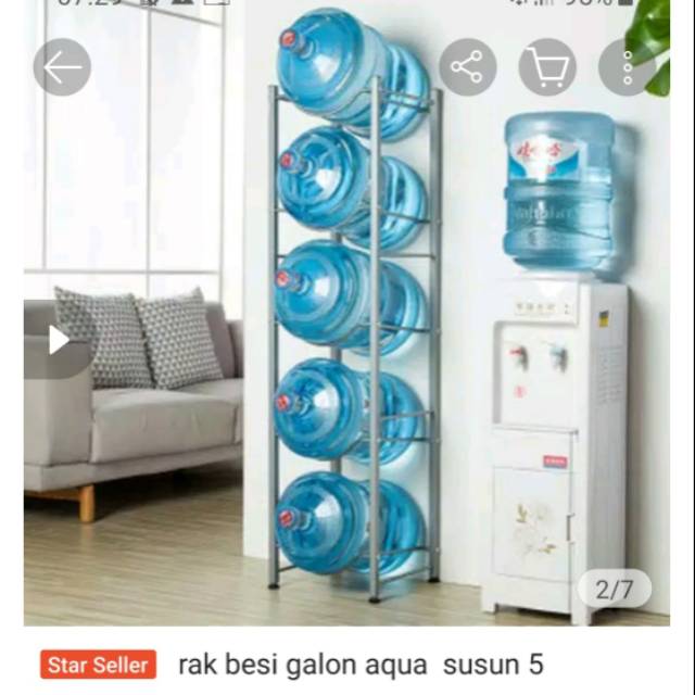Rak besi galon aqua susun 5