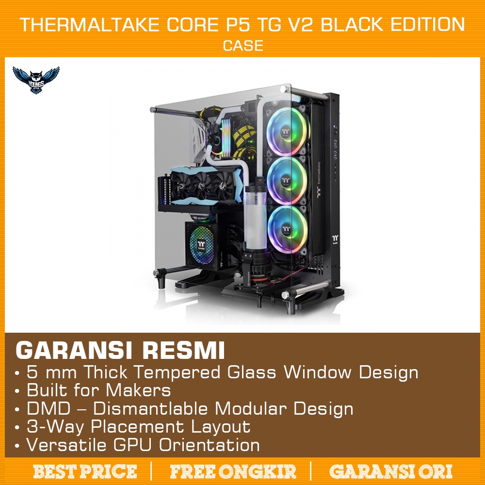 THERMALTAKE Core P5 TG V2 Black Edition | PC Case ATX Open Frame panoramic