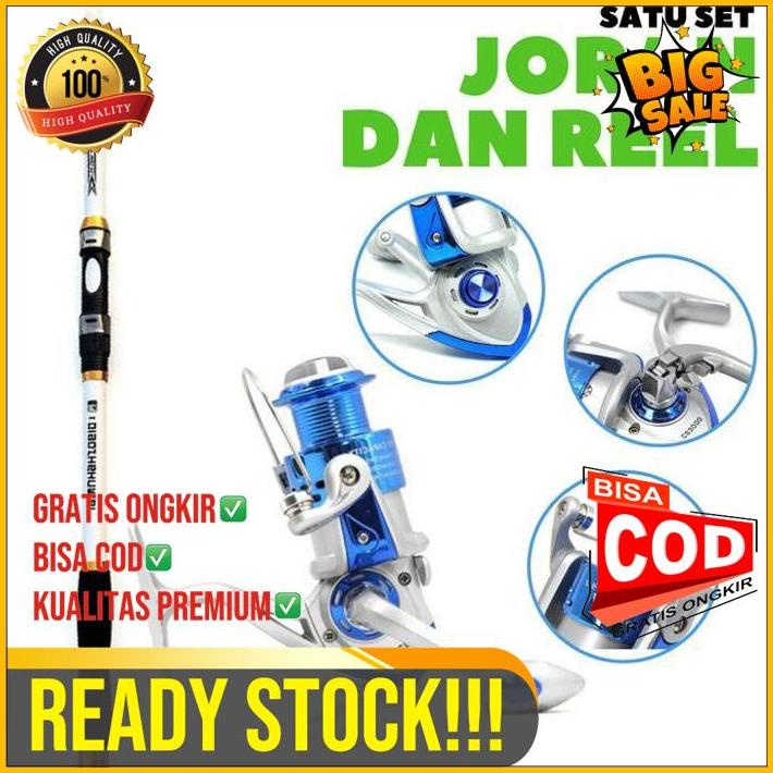 Paket Satu Set Alat Pancing Reel Joran Pancingan Murah