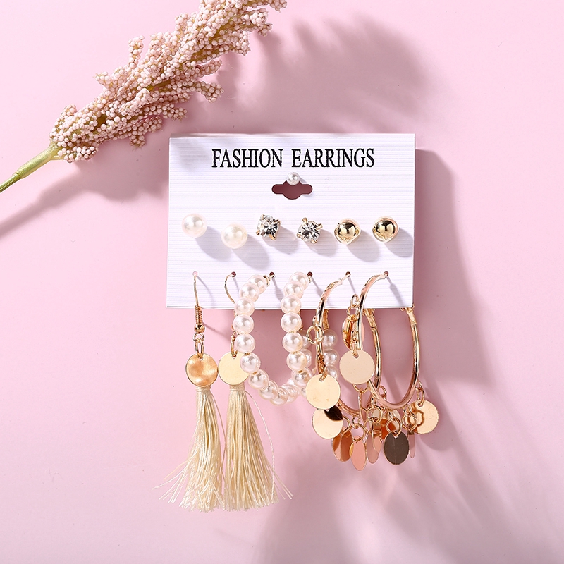 Hi/ 16 Jenis Set Anting Mutiara Rumbai Pejantan Anting Terlalu Besar Anting Untuk Wanita Aksesori Mode