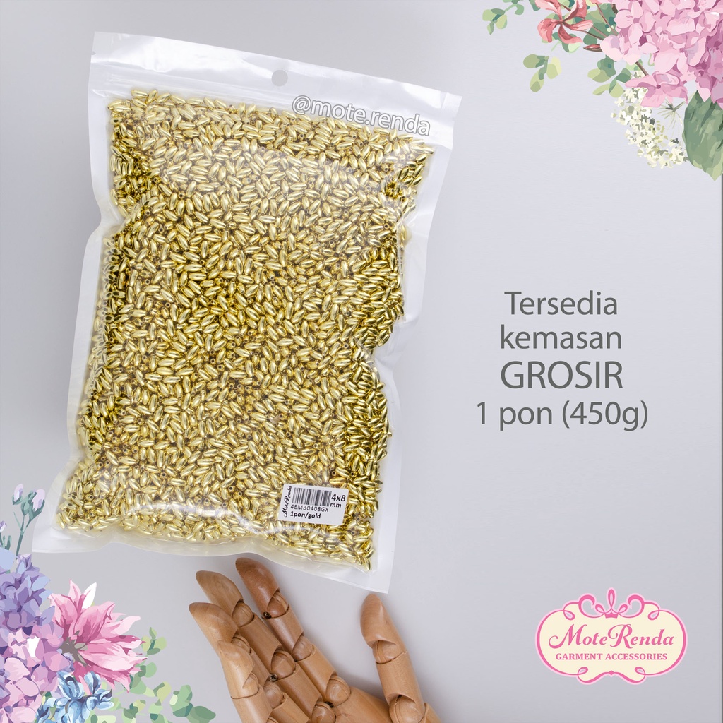 Mutiara metalik Orient bentuk beras kode 4EMB