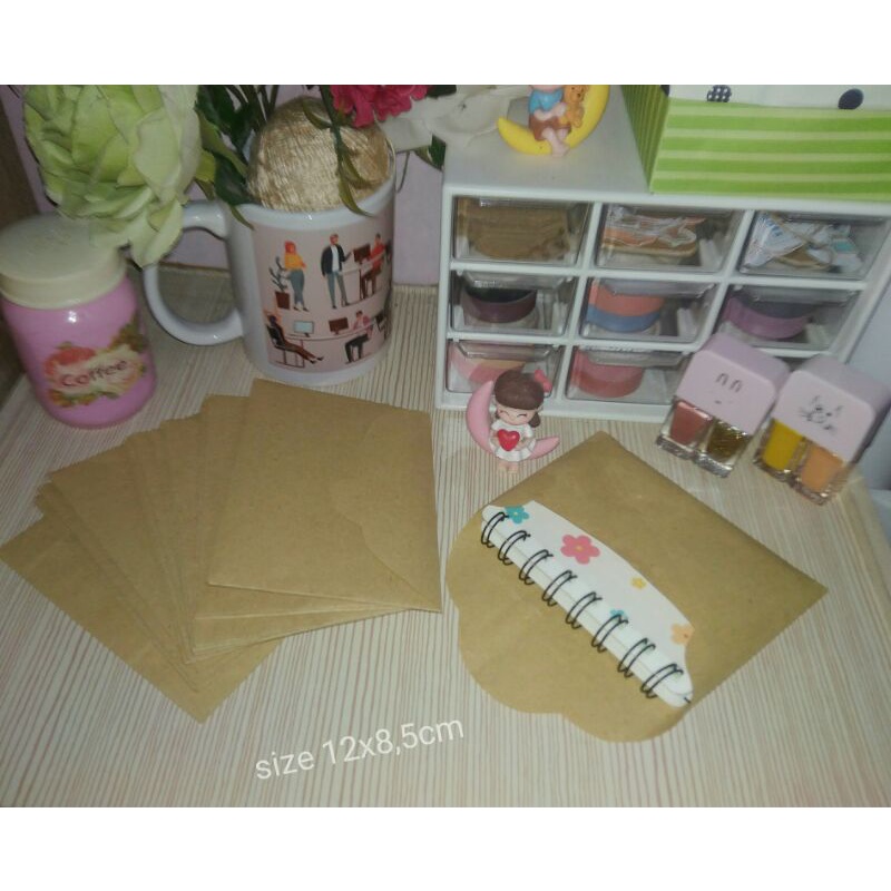 

amplop coklat bhn craft/Samson polos uk 12x8,5cm isi 10pc