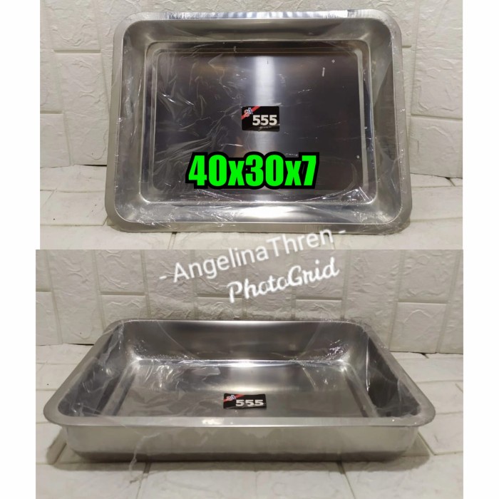 Nampan Stainless 40x30X7CM - Baki Prasmanan Stainless 555SA