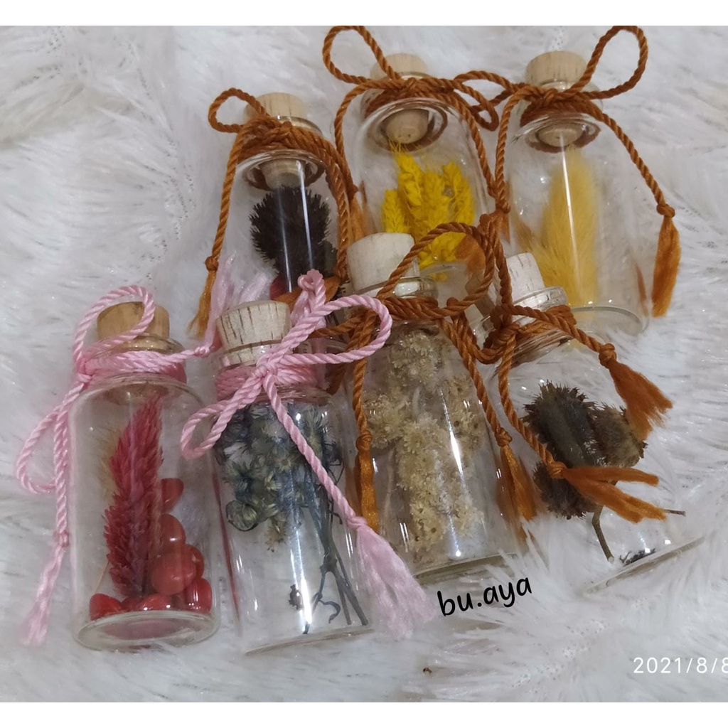 Souvenir Nikah Murah Bunga Dalam Botol Kaca Vial 20ml