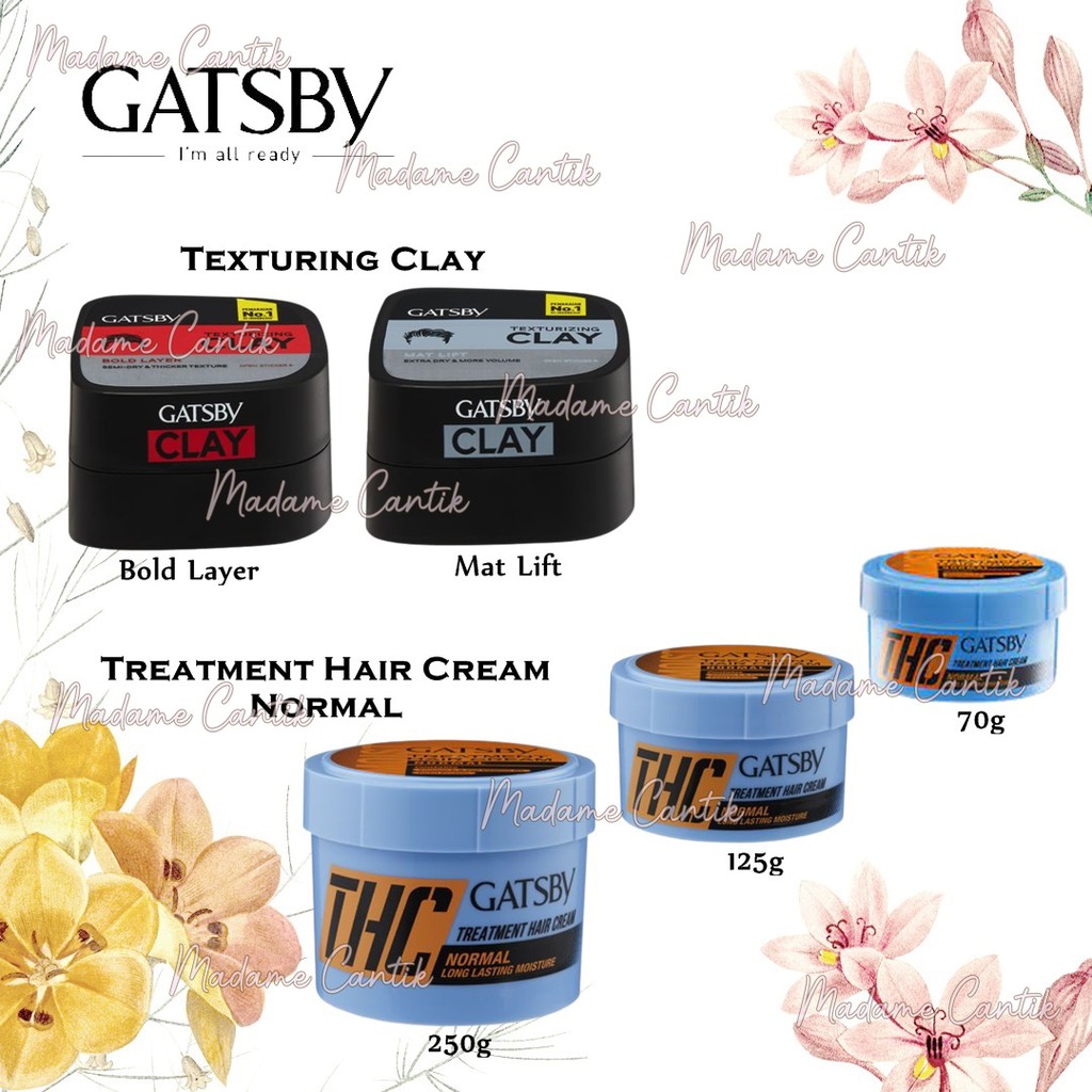 ✿ MADAME ✿ GATSBY TREATMENT HAIR CREAM NATURAL - TEXTURIZING CLAY EXTRA SEMI DRY
