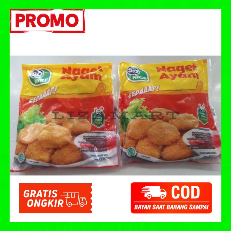 Nugget Ayam So Nice 250gr Frozen Food Nugget