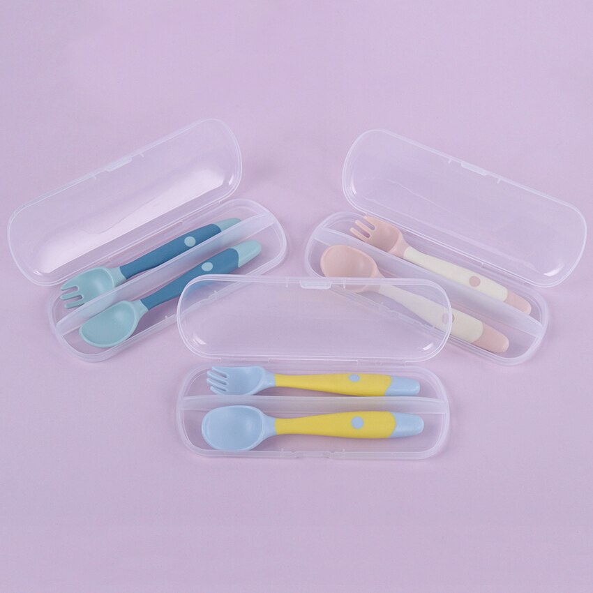 JetCook Sendok Makan Bayi Alat Makan Bayi Set Sendok Garpu Bengkok MPASI Bahan Silikon Safety Spoon Baby