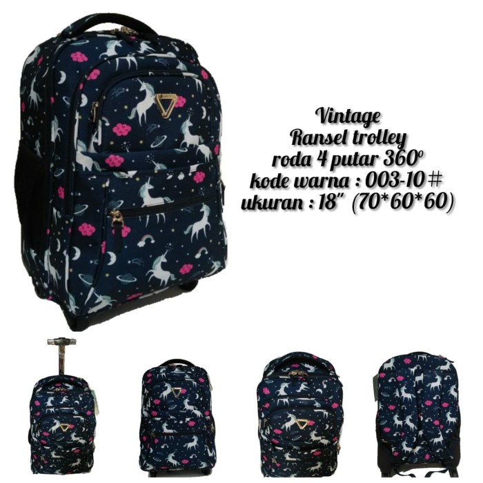 Tas trolley ransel vintage 003 / tas trolley anello / tas roda ransel
