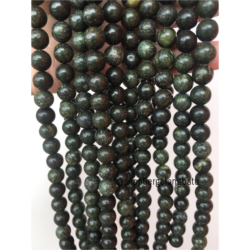 Black Jade 10mm magnetic bahan gelang kalung kesehatan premium akik aksesoris fashion beads craft