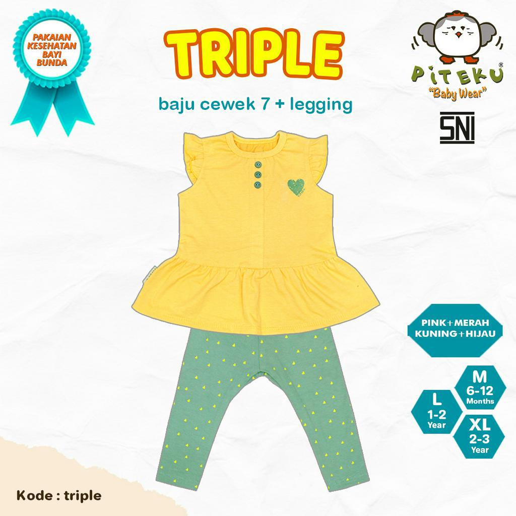 PITEKU TRIPLE BAJU CEWEK + LEGGING 6-12M 01877572