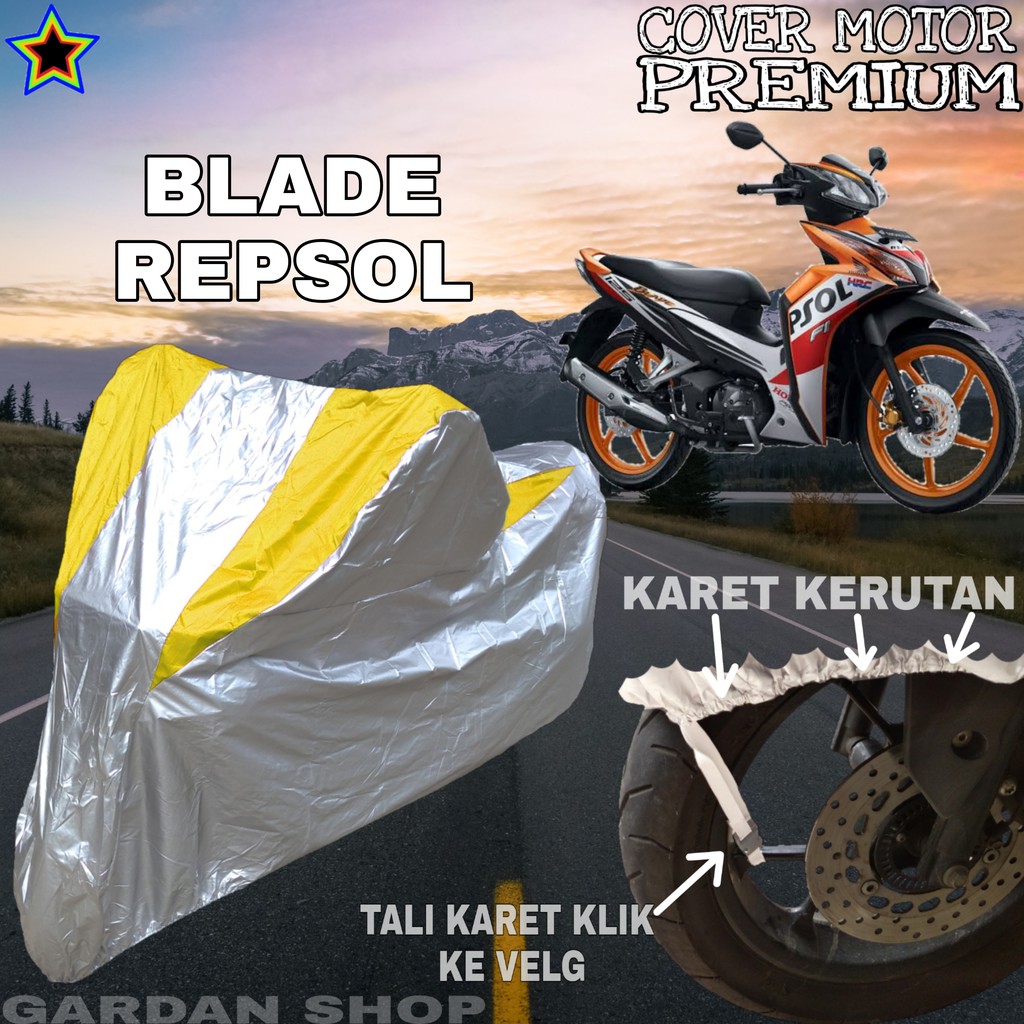 Sarung Motor BLADE REPSOL Silver KUNING Body Cover Blade PREMIUM