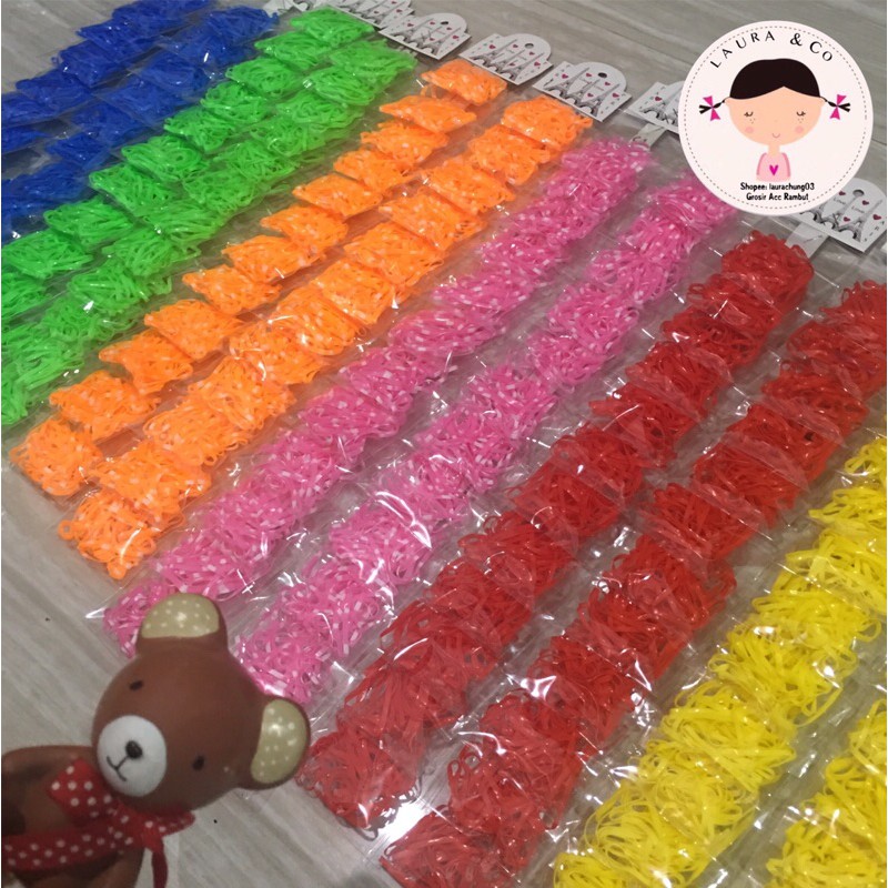 Karet jepang rambut murah renteng medium (12pc) grosir