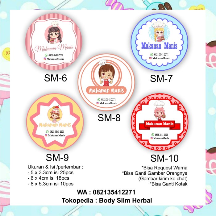 

PAKET 1000PCS STIKER KEMASAN CETAK LOGO LABEL MAKANAN BAHAN CROMO 2X2 - BARU