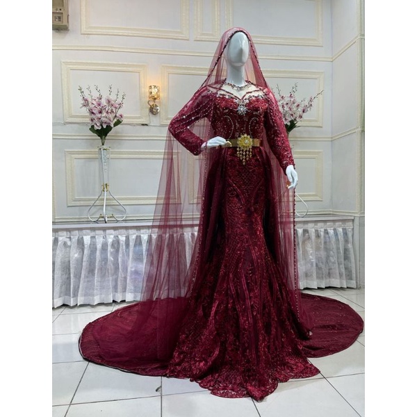 GAUN PENGANTIN BALERO | GAUN JUBAH|BAJU WEDDING BEREKOR | GAUN MEWAH  FUL PAYET | BAJU PENGANTIN MODERN/SLIM DRESS