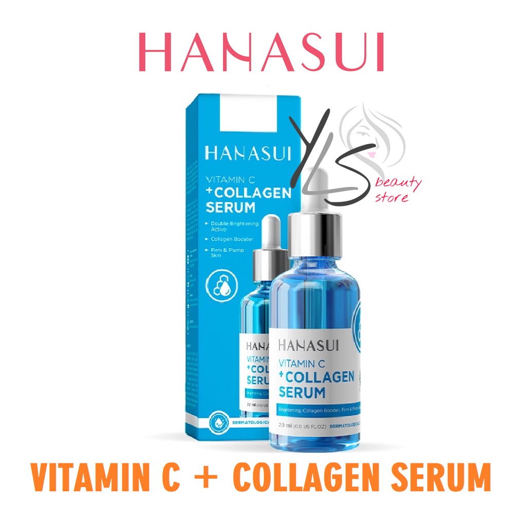 HANASUI FACIAL SERUM VITAMIN C + COLLAGEN - TERDAFTAR BPOM - SERUM WAJAH - SERUM MUKA HANASUI