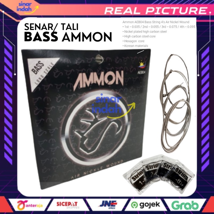 Senar Bass AMMON String Gitar Bass Tali Gitar Set Kapok Musik