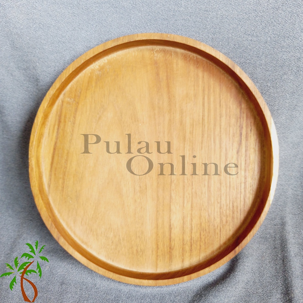 Piring Kayu Jati Bulat 20cm / Piring Liuk Makan Jati / Piring Jati