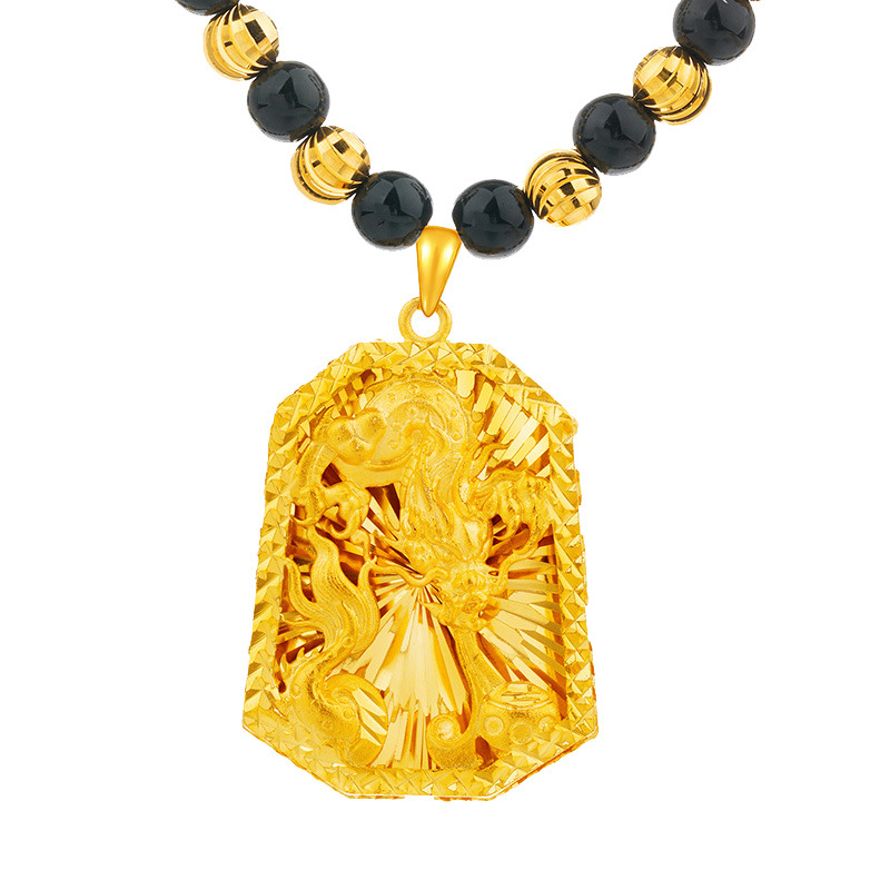 Kalung Rantai Emas Asli Kadar 375 Dengan Liontin Naga Untuk Pria