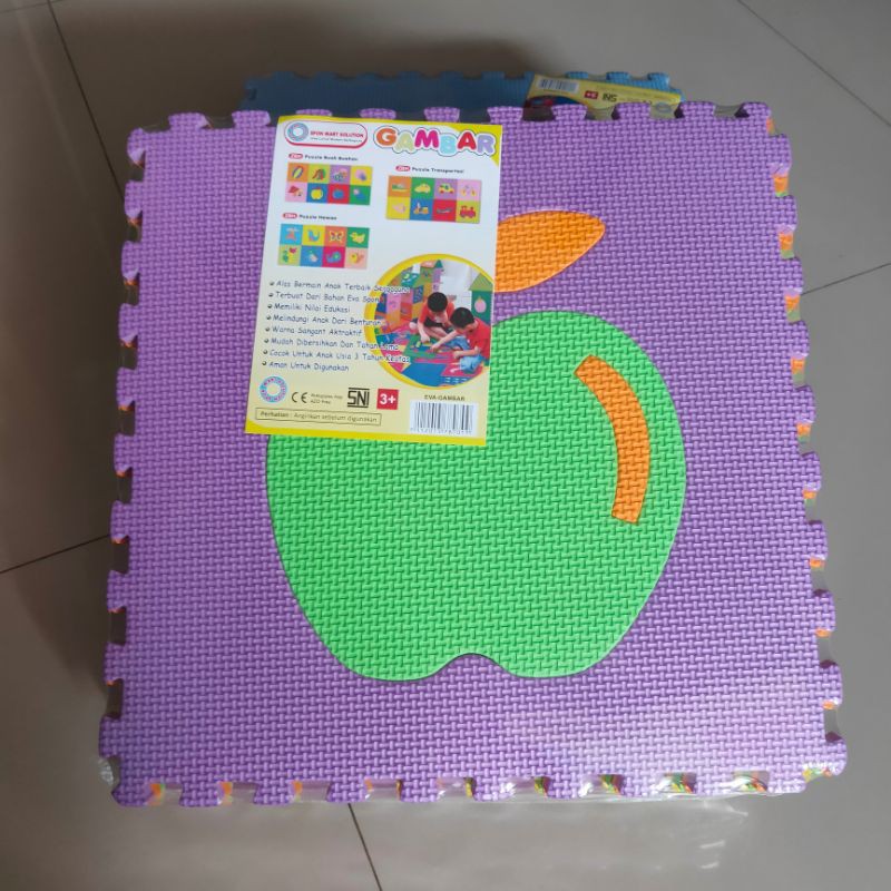 Matras Puzzle Buah Buahan 30 x 30 Tbl 1 Cm isi 8 Pcs / Alas Lantai / Playmat / Tikar / Karpet  / Alas Bermain anak