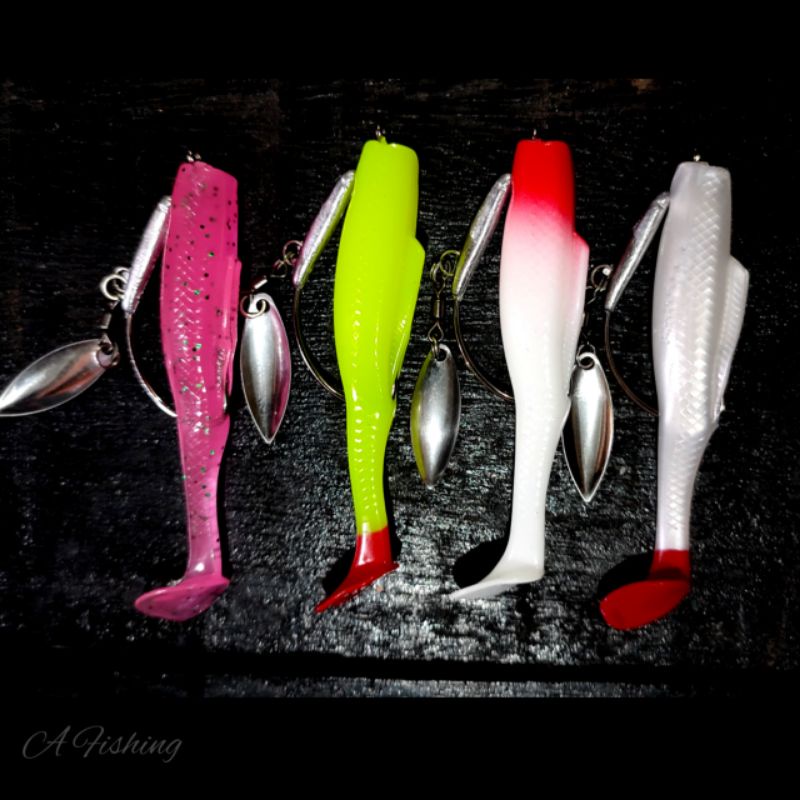 SOFT LURE 8CM PAKAI BLADE I UMPAN CASTING IKAN GABUS DAN TOMAN