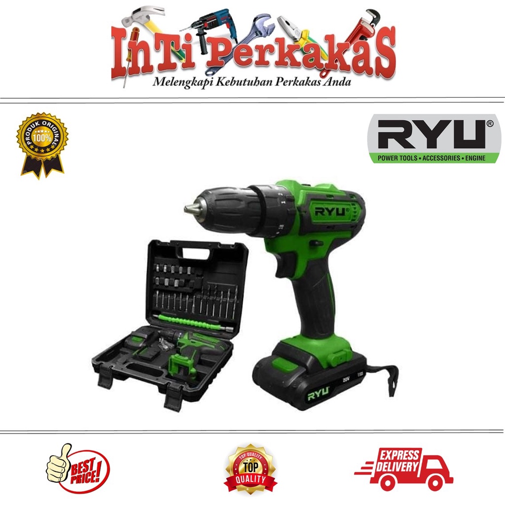 Ryu Cordless Drill RCI20V / Mesin bor baterai ALAT PERTUKANGAN MESIN BOR CORDLESS RYU