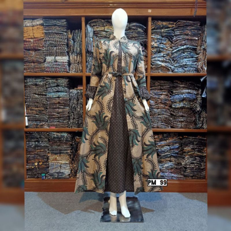 TERBARU Gamis Wanita Batik Cardi Bahan Katun JUMBO