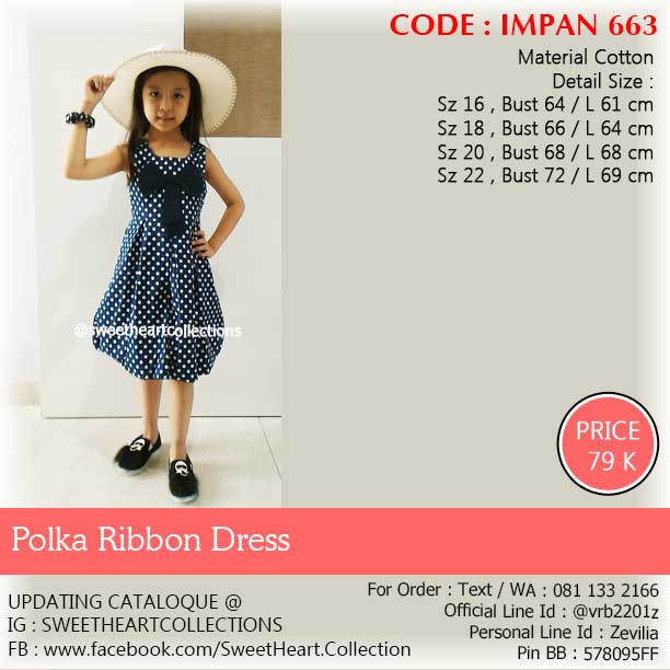 Dress Anak - Polka Ribbon Dress