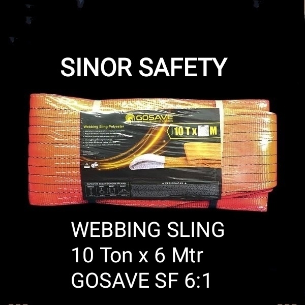 WEBBING SLING 10 Ton x 6 Meter Tali Pengikat Pengangkat Safety