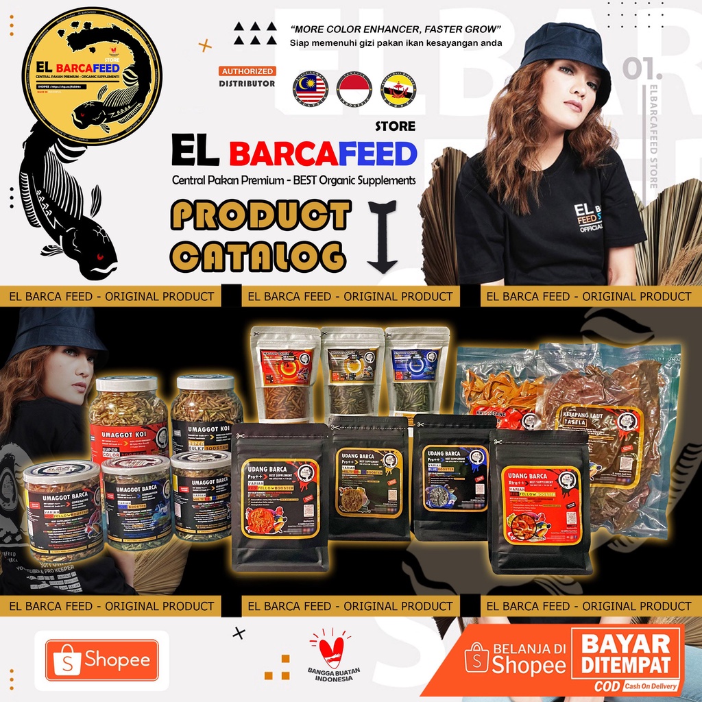 ULJER BARCA [SUPER GROWTH++] ULAT JERMAN 40gr BUNGA BOOSTER  - Pakan Pelet Ikan Channa, Koki, Arwana, Louhan, Koi &amp; ikan hias lainnya