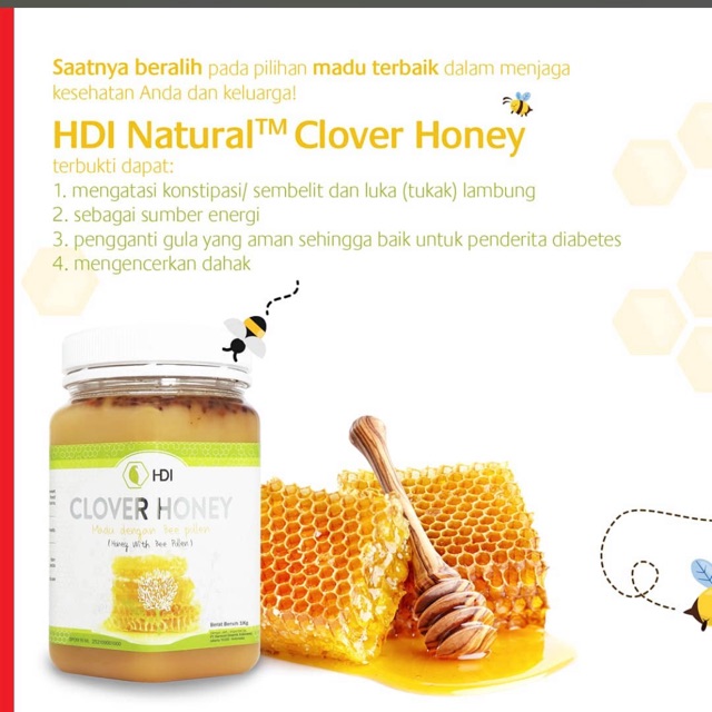 Madu Clover Honey HDI 1Kg & 500gram