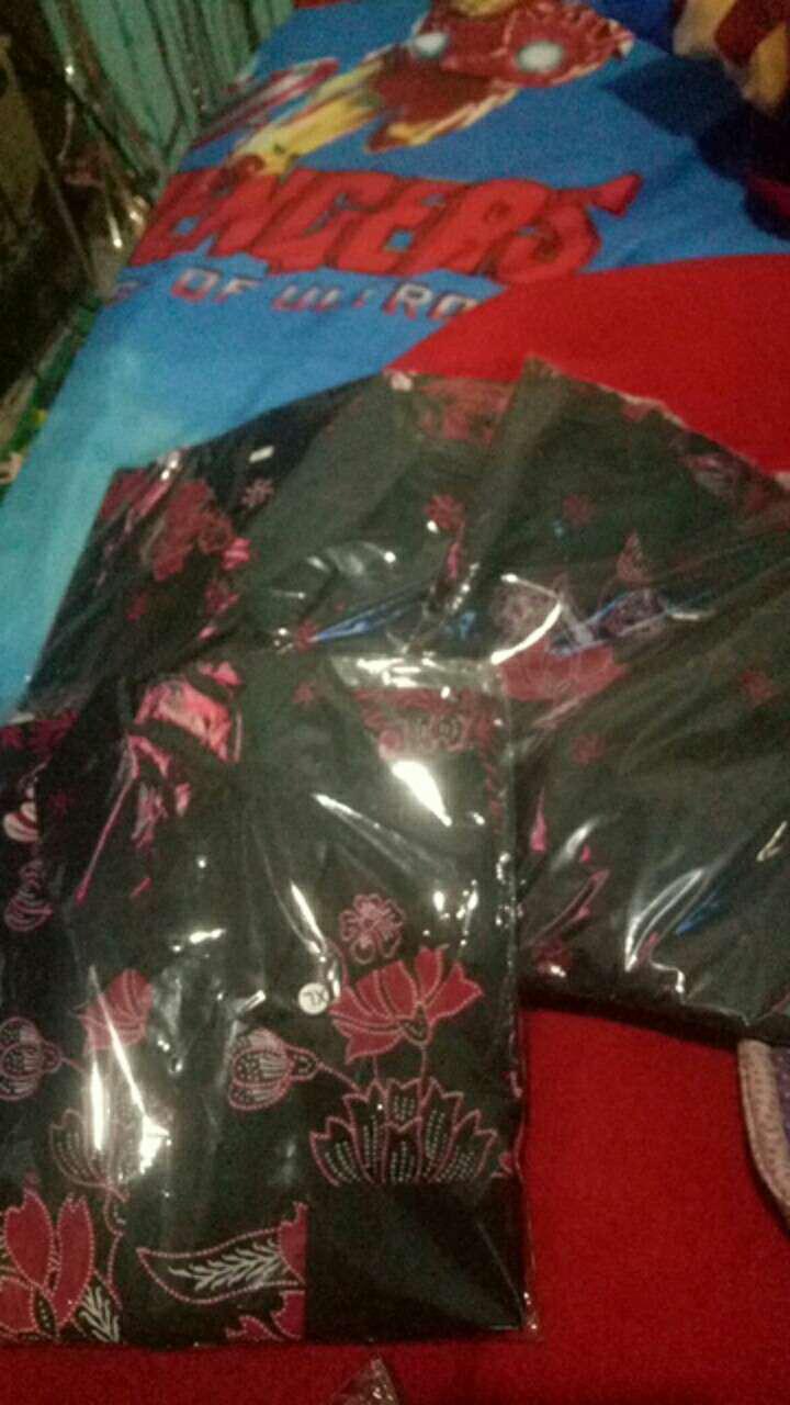 Batik Couple Keluarga Modern Sania Ruffle Ori Ndoro Jowi Dnt Motif  Banyu Mili Navy Termurah Shopee