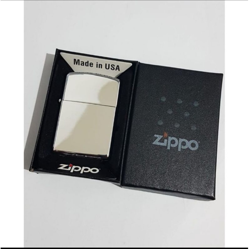 PROMO !! KOREK API ZIPPO CHROME ICE POLOS BOX MANCIS PEMANTIK LIGHTER