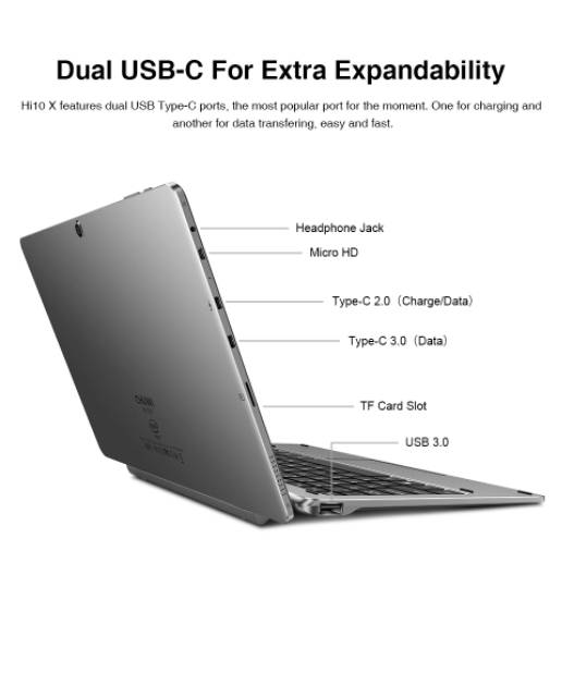 Paket Komplit Hi10 X New Version 6/128GB + Docking Keyboard + S Pen HiPen H6 Original