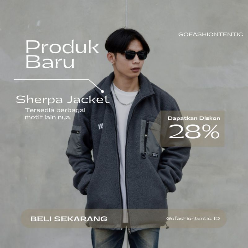 Gofashiontentic - Jaket Sherpa Pria Full Bulu / Jaket Sherpa Wolv / Jacket Sherpa Pria Premium