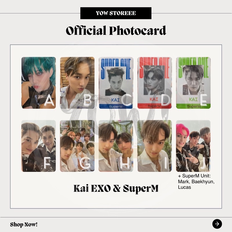 [KAI] Photocard Kai EXO & SuperM - PC Kai Kihno EXO Obsession, SuperM SuperOne America, SuperOne ID 
