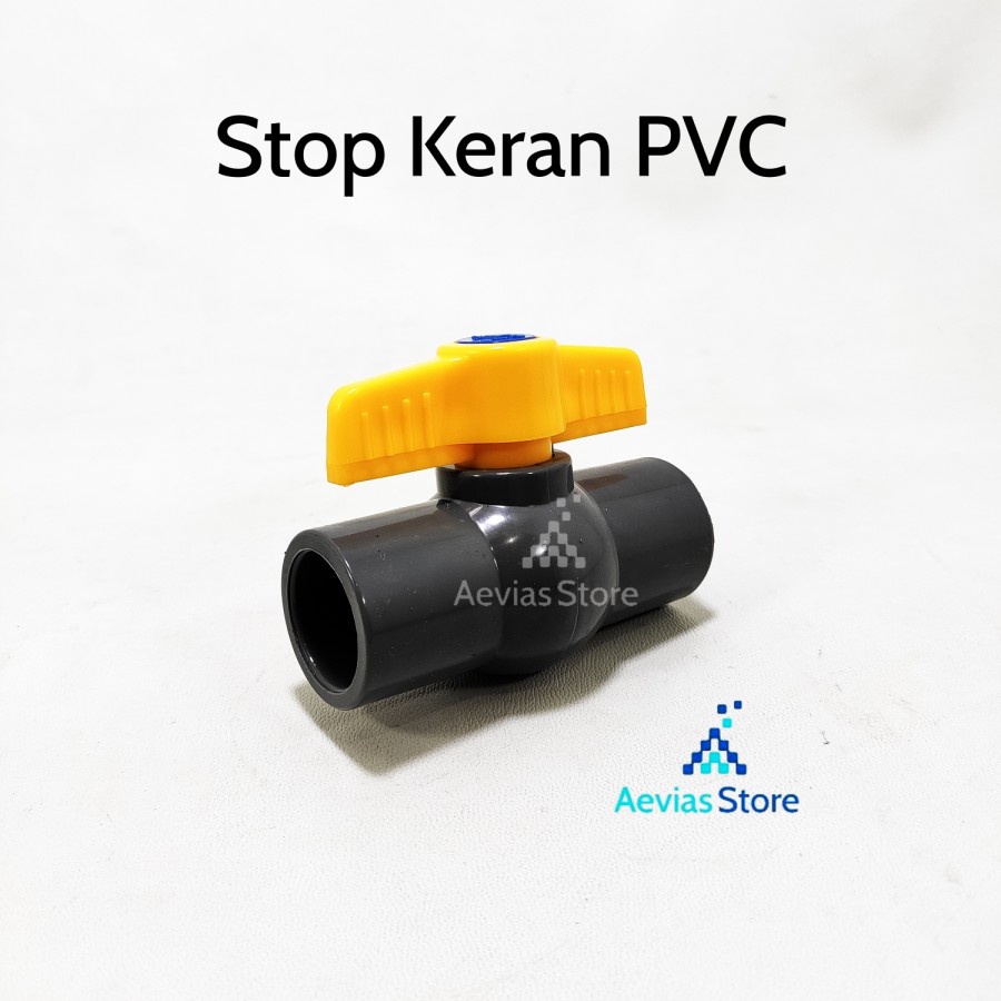 Stopkeran Plastik, Kran Air, Stopkran Penyambung Pipa Paralon, 1/2".