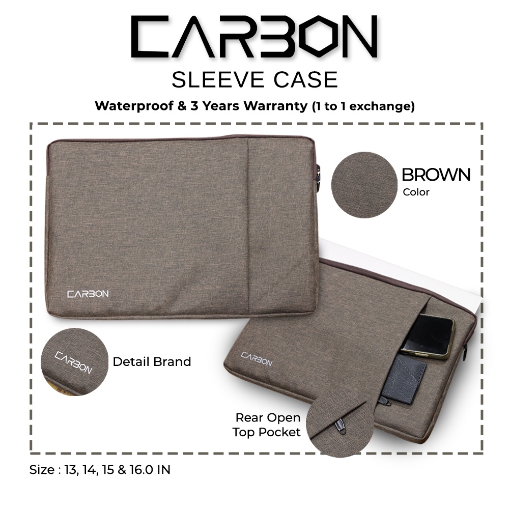 SLEEVE CASE LAPTOP/SLEEVE CASE MURAH/SLEEVE CASE CARBON 13/14/15/16 INCH ANTI AIR/BAHAN EMPUK