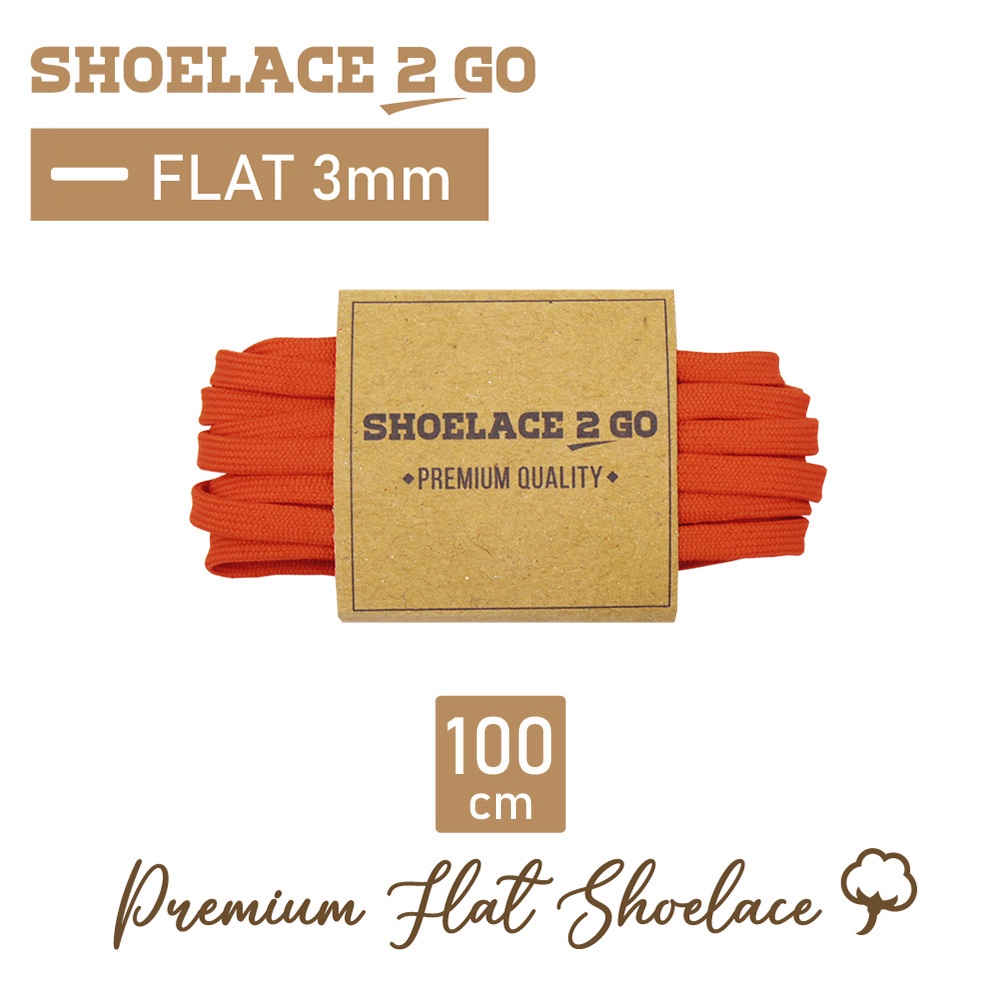 SHOELACE 2 GO PREMIUM TALI SEPATU GEPENG PIPIH FLAT F1 - RED - 100CM