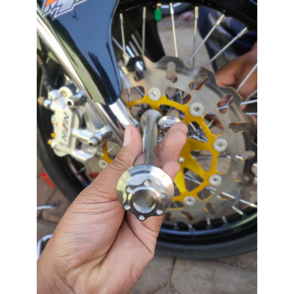 As Roda Velg Tromol Depan Ninja R/RR Stainless Motif Segi 6