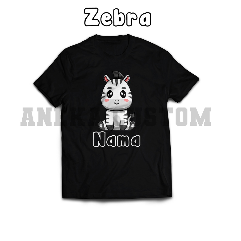 Kaos anak bebas nama karakter binatang / Kaos anak karakter binatang