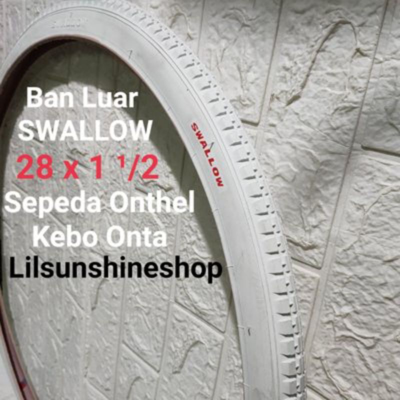 Ban Luar Swallow 28 Sepeda Onthel Kebo 28x1½ Putih Polos