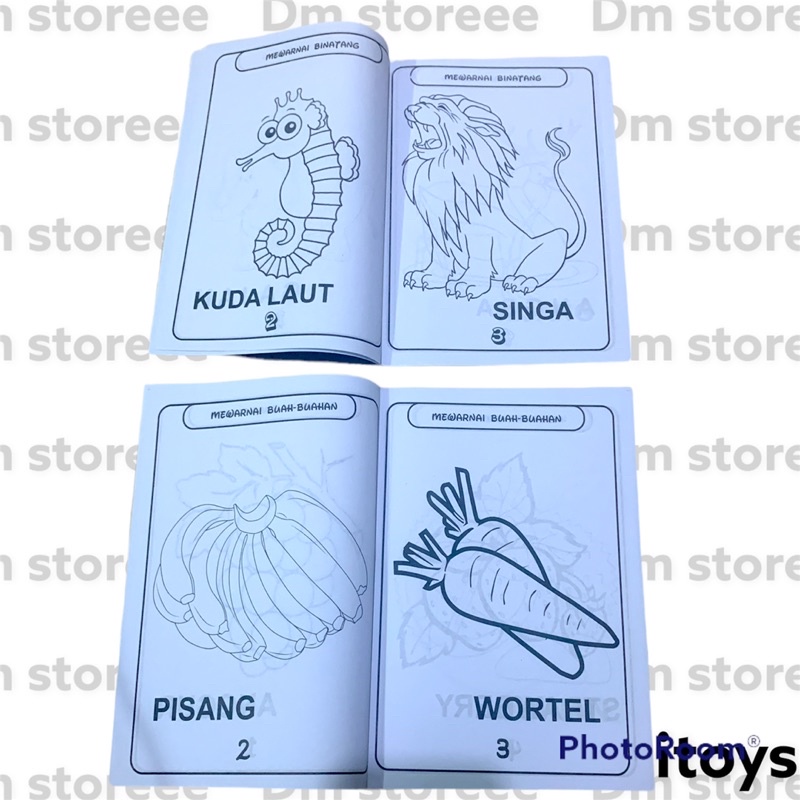 buku mewarnai dan cerita anak murah / mainan edukasi anak mewarnai belajar membaca cerita /