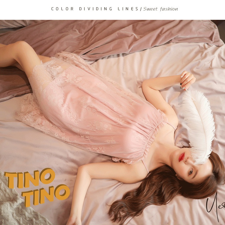 CJSW-018 TINO TINO Baju Tidur Model Dress / Lace Piyama Tanpa Lengan