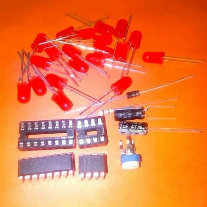 KIT running led berputar NE555 CD4017 20 led