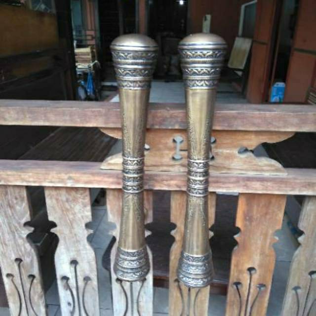 Handle Pintu / Gagang Pintu Rumah Pagar Kuningan Antik Murah Motif Ukir 50cm