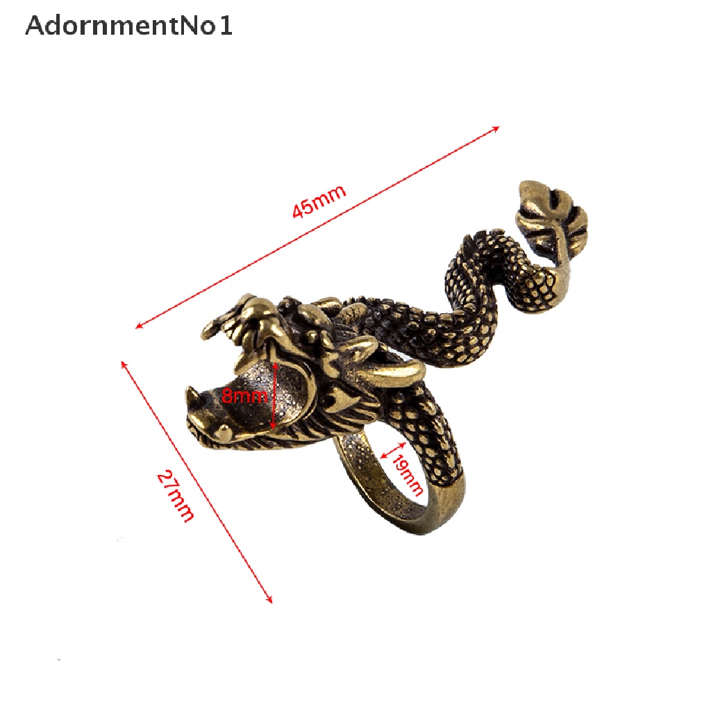 (AdornmentNo1) Cincin Holder Rokok Adjustable Motif Naga Punk Bahan Perunggu